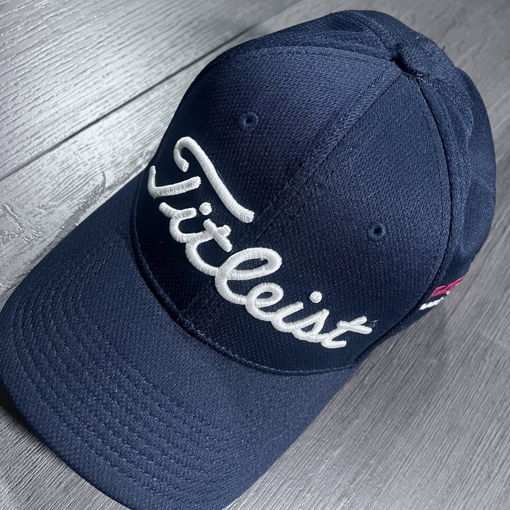 Titleist Golf Hat Medium Large Navy Blue New Era Flex Fit 500 Club 649380